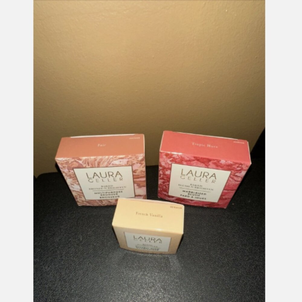 Laura Geller 3-Piece Baked Bronze, Blush & Highlighter Kit-Fair-NEW-A697205 - Picture 2 of 2